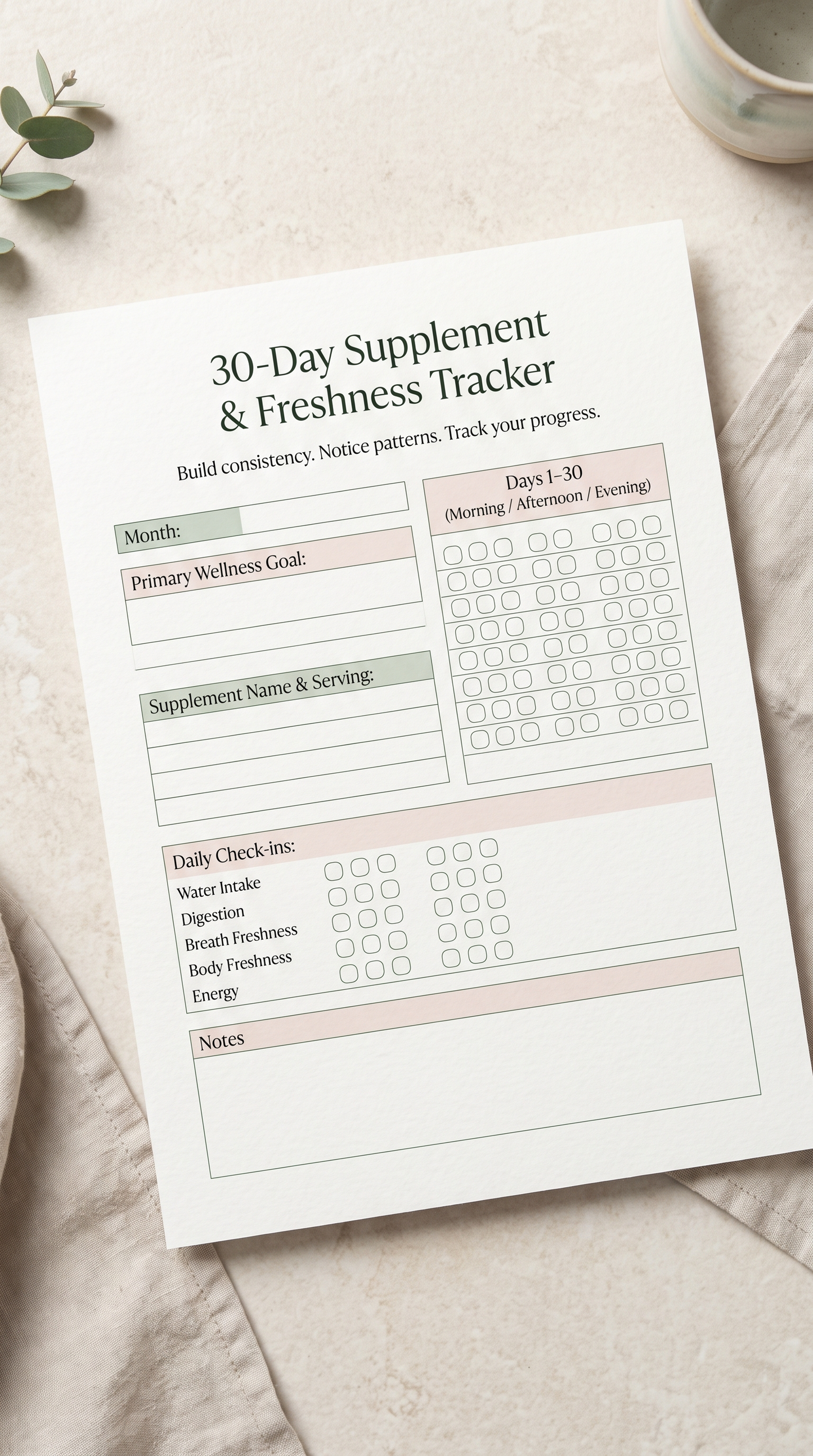 30-Day Supplement Tracker