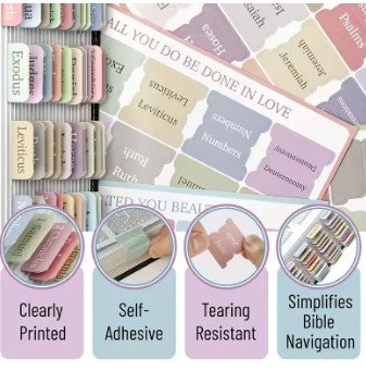 75 Bible Index Tabs (Large Print, Easy To Read)