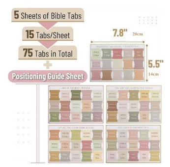 75 Bible Index Tabs (Large Print, Easy To Read)